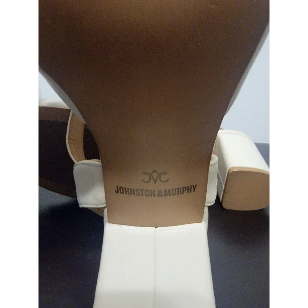 Johnston & Murphy Womens Evelyn Ivory Block Heel 8.5 Medium M BHFO 2194 comfort